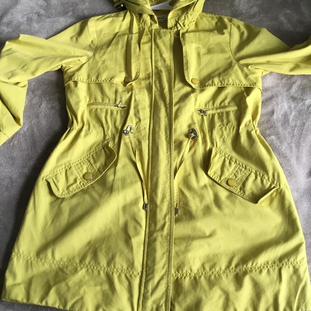 Kenneth Cole Yellow Anorak Hooded Jacket Sz S - Picture 12 of 12